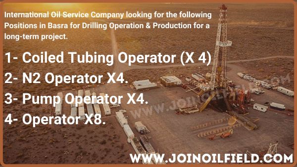 Coiled Tubing Operator Pump Operator Drilling Operation Production Iraq Jobs